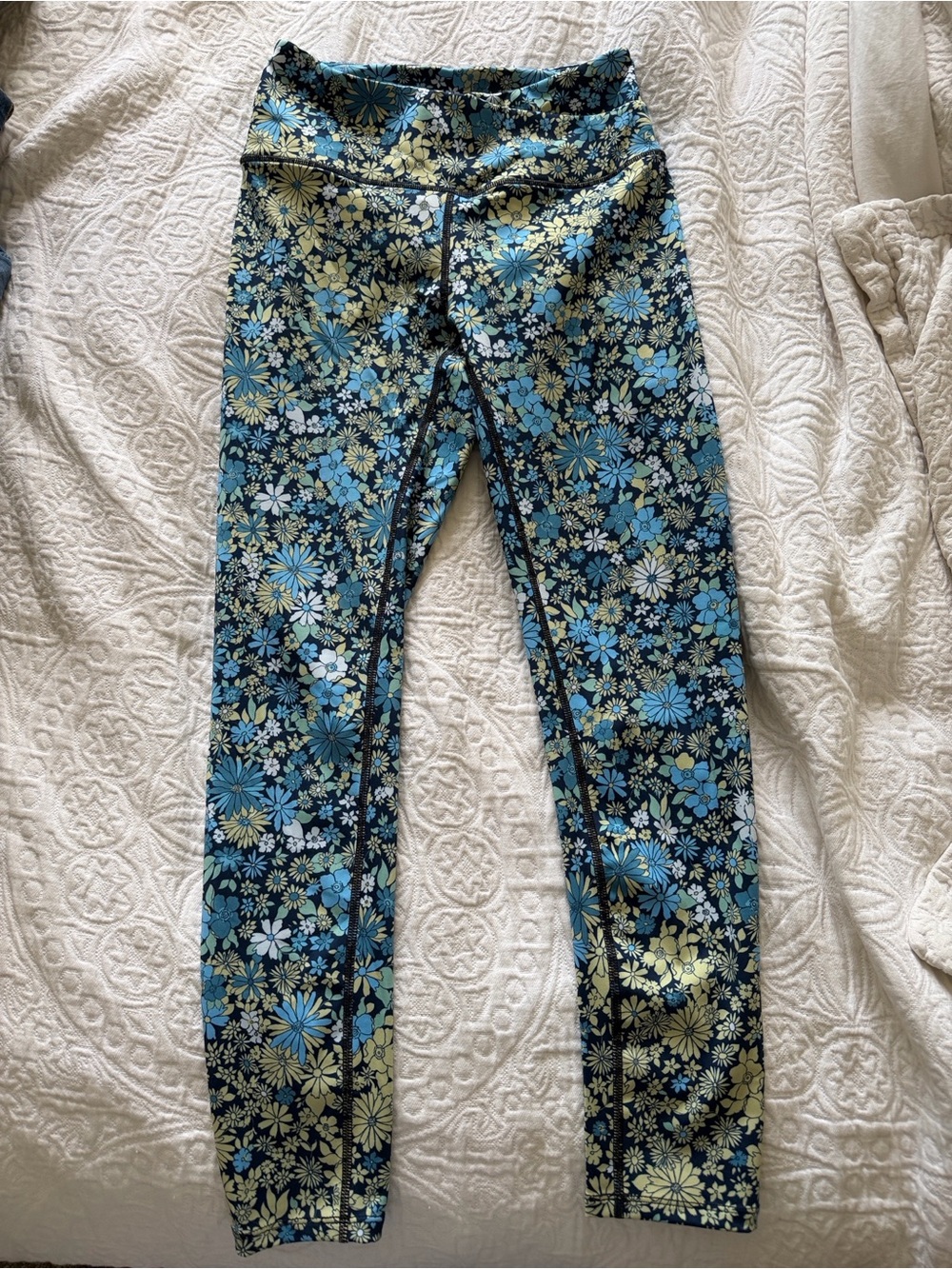 FP Movement by Free People Blue & Green High Rise 7/8 Floral Leggings
